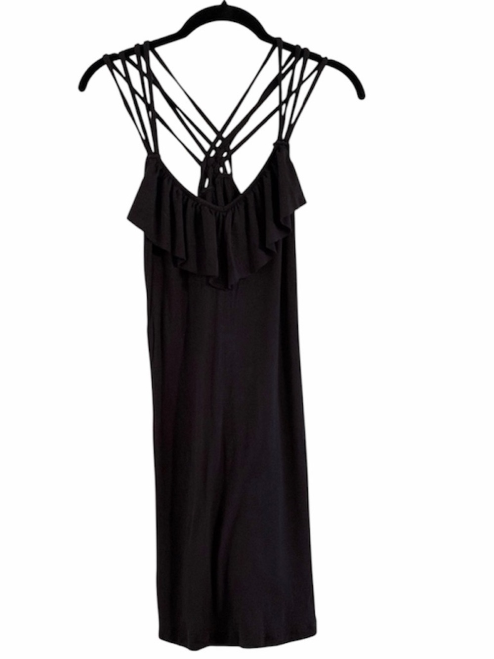 Roxy Black Strappy Ruffle Cover Up Size S